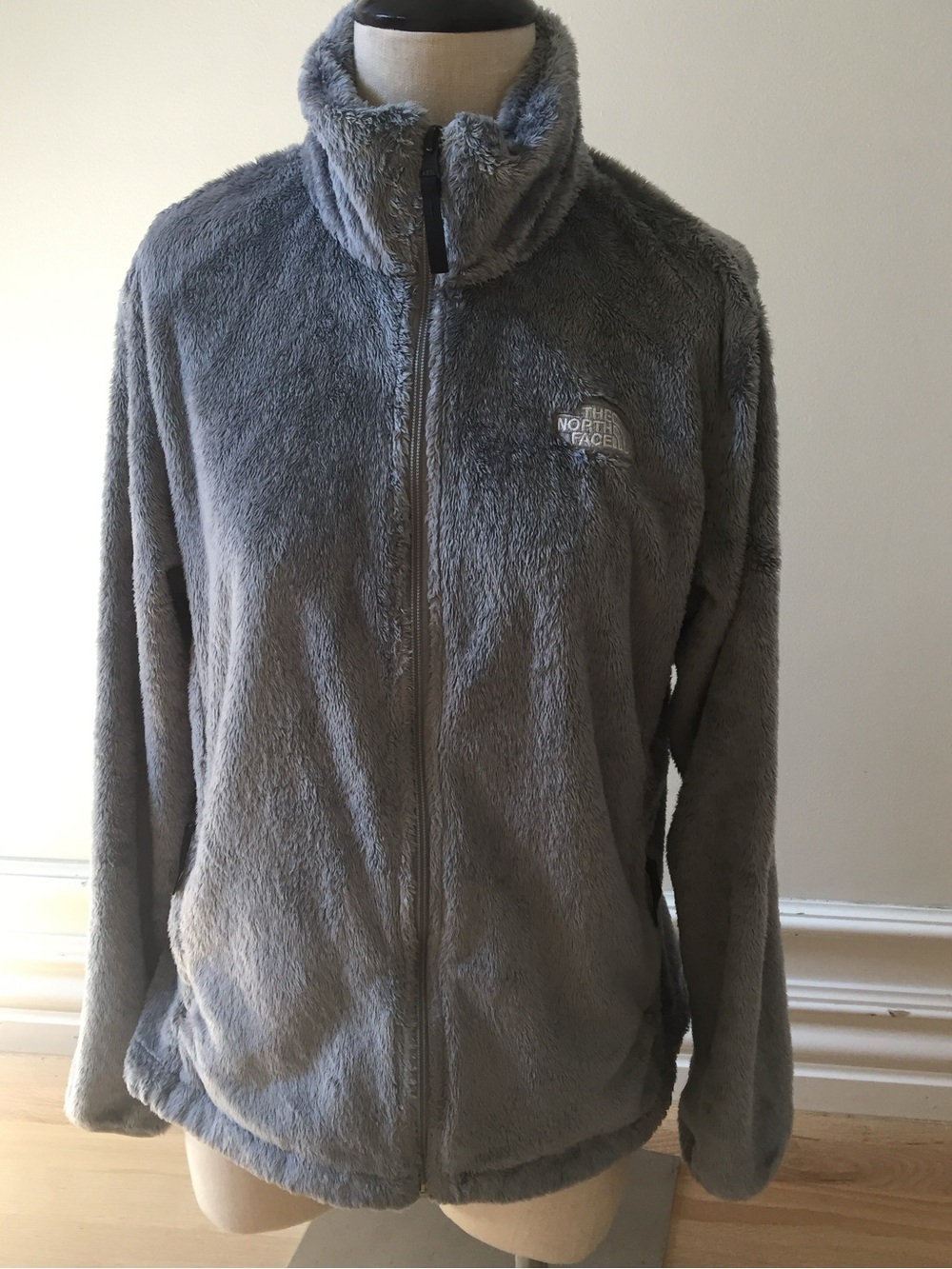 The North Face Gray Osito Plush Women Fleece Jacket Size Large